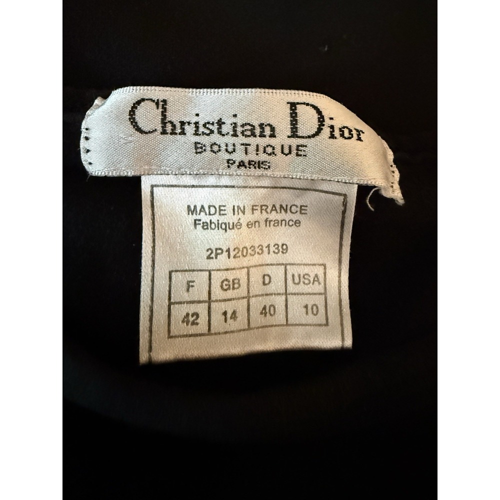 Christian Dior Boutique Paris Black Floral Embroidered T-Shirt France Women's 42 - Picture 6 of 8